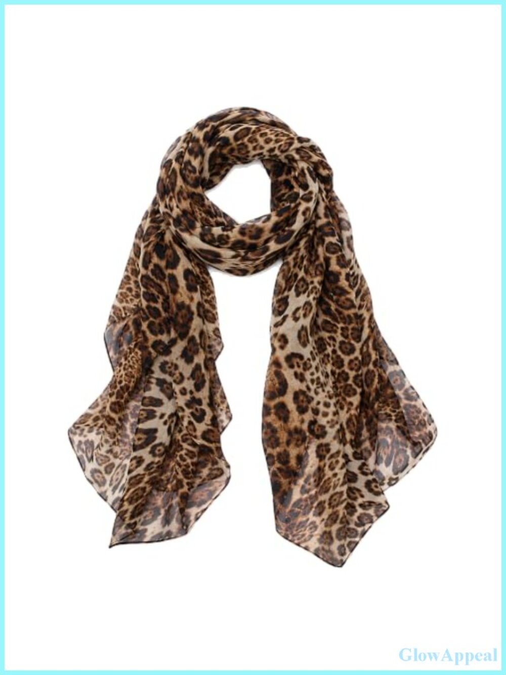 Silk Feel Leopard Print Scarf Wrap Shawl Chiffon Lightweight Bandana